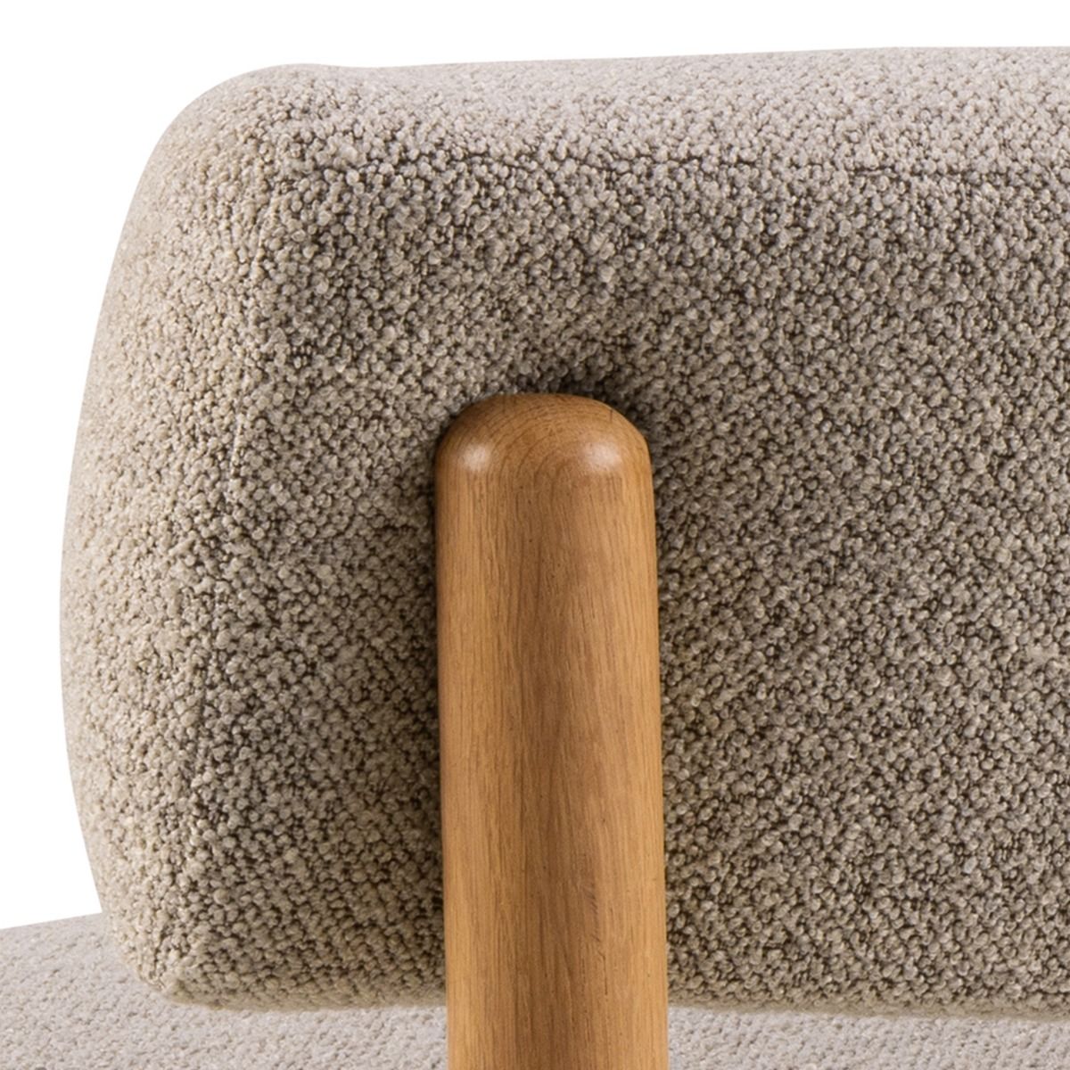 Burley Lounge Chair In Beige Fabric And Oak - Price Crash Furniture
