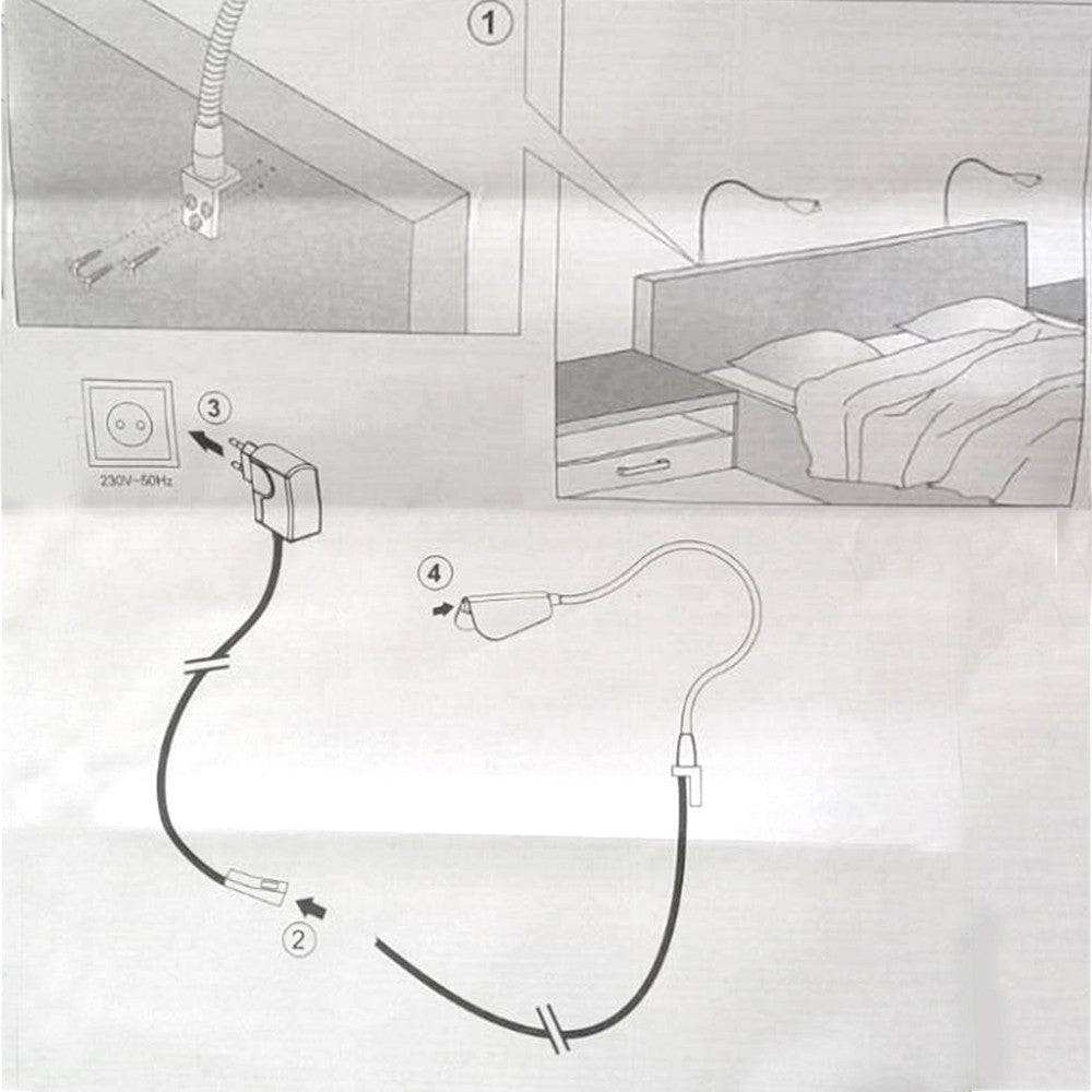Butterfly Reading Lamp (single piece) Lighting Kit for Beds and Headboards - Price Crash Furniture