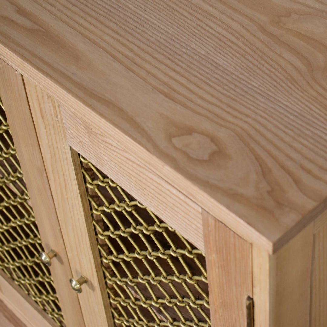 Caged Oak - ish Cabinet - Price Crash Furniture