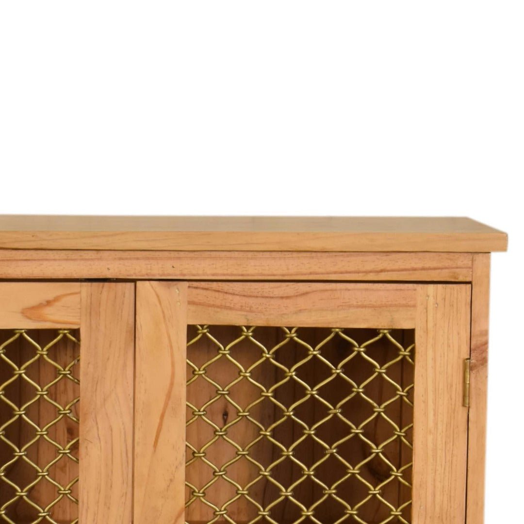 Caged Pine Cabinet - Price Crash Furniture