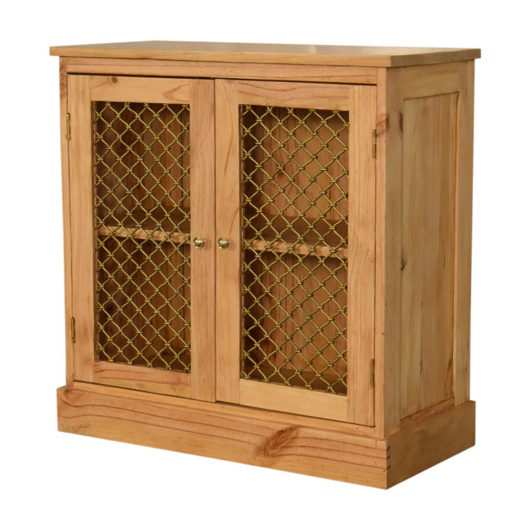 Caged Pine Cabinet - Price Crash Furniture
