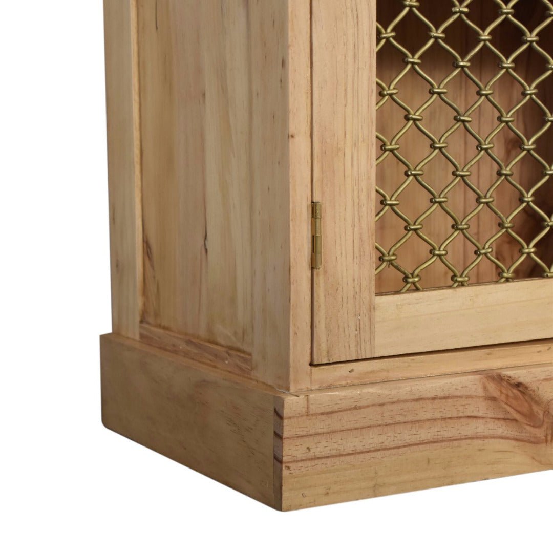 Caged Pine Cabinet - Price Crash Furniture