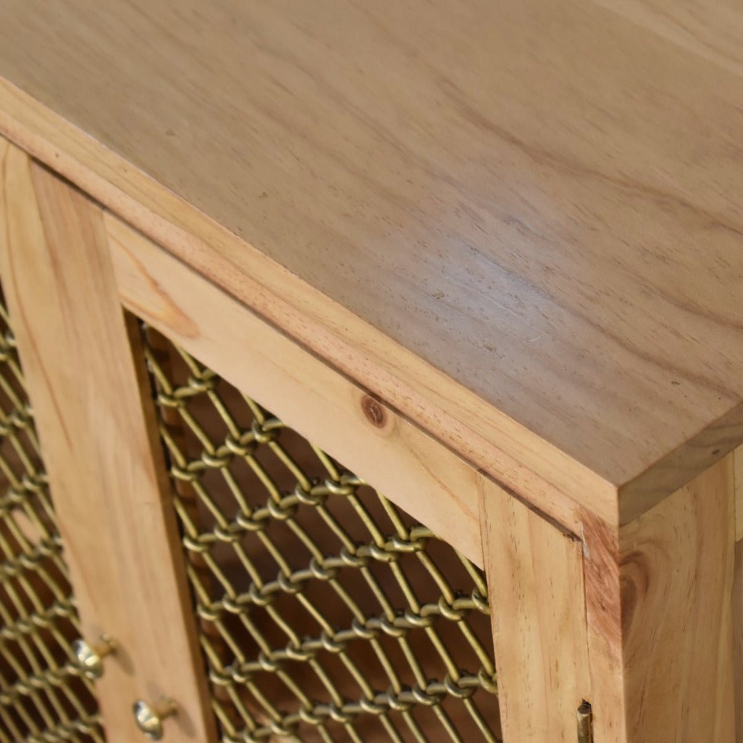 Caged Pine Cabinet - Price Crash Furniture