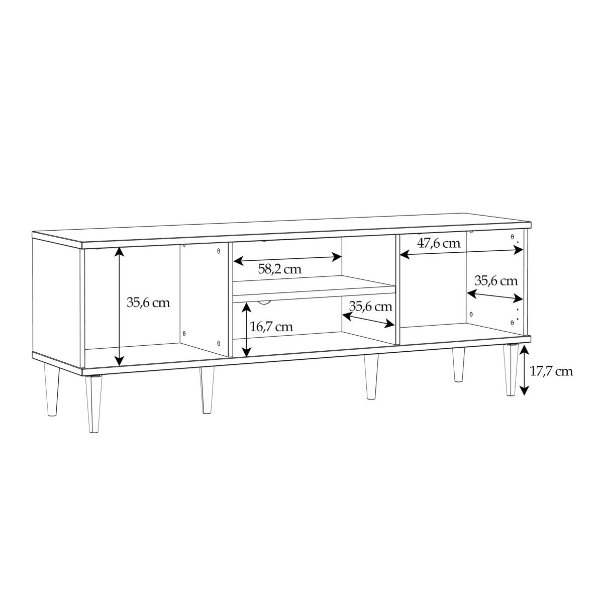 Calasetta 2 Door 1 Shelf TV Cabinet In Light Oak & Rattan - Price Crash Furniture