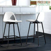 Calvin Single Upholstered Counter Stool in Grey Velvet by Dorel - Price Crash Furniture