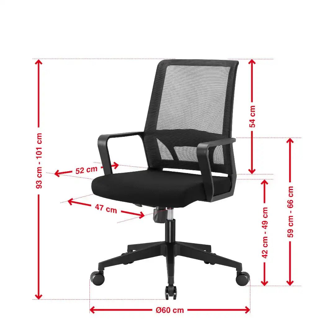 Cambridge Office Chair - Black - Price Crash Furniture