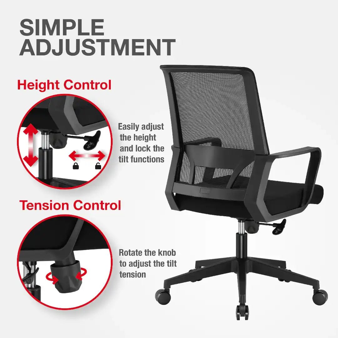 Cambridge Office Chair - Black - Price Crash Furniture