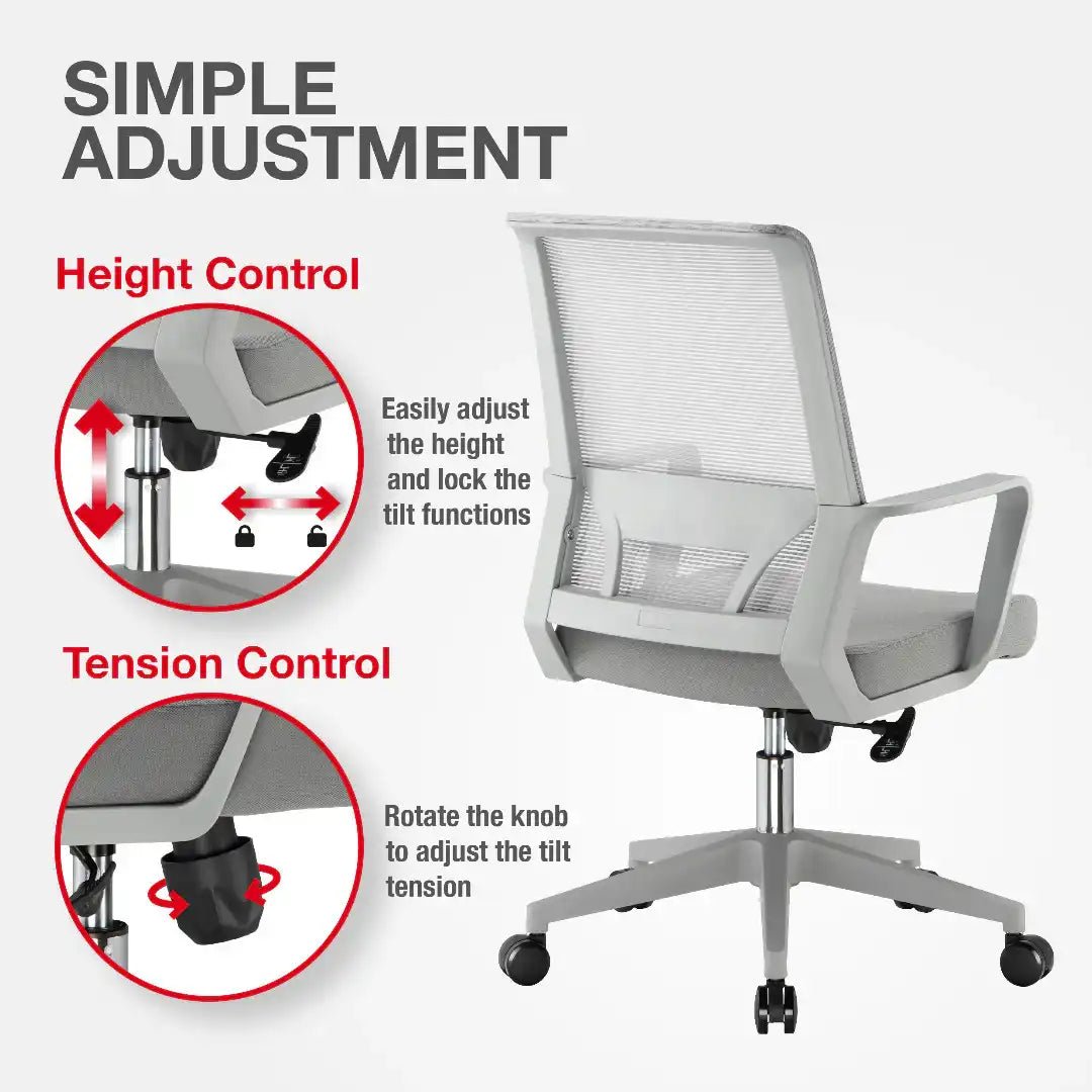 Cambridge Office Chair - Grey - Price Crash Furniture