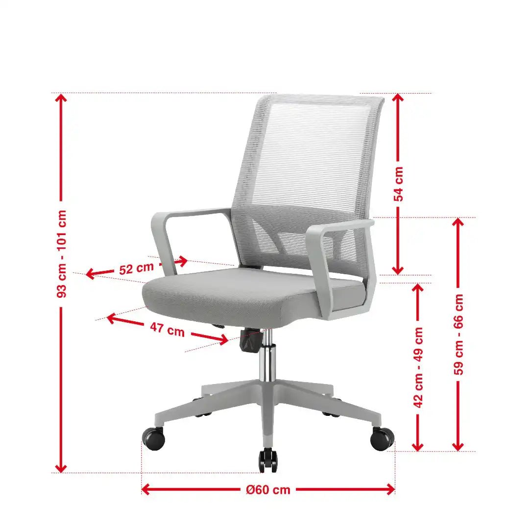 Cambridge Office Chair - Grey - Price Crash Furniture