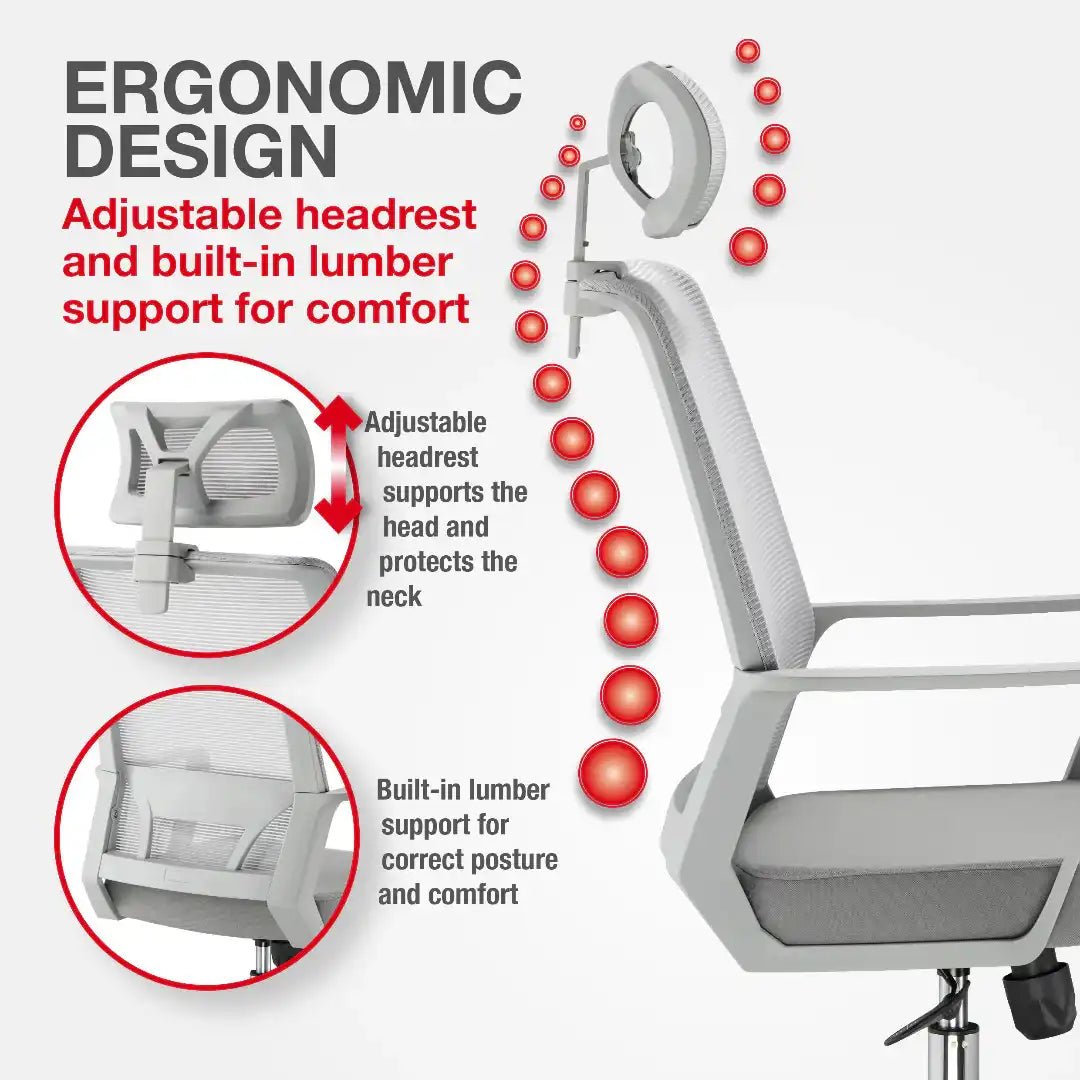 Cambridge Plus Office Chair - Grey - Price Crash Furniture