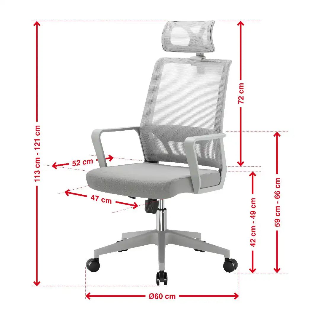 Cambridge Plus Office Chair - Grey - Price Crash Furniture