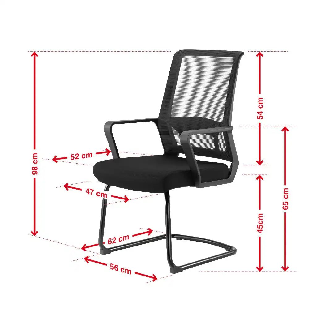 Cambridge Visitor Office Chair, Black (pair) - Price Crash Furniture