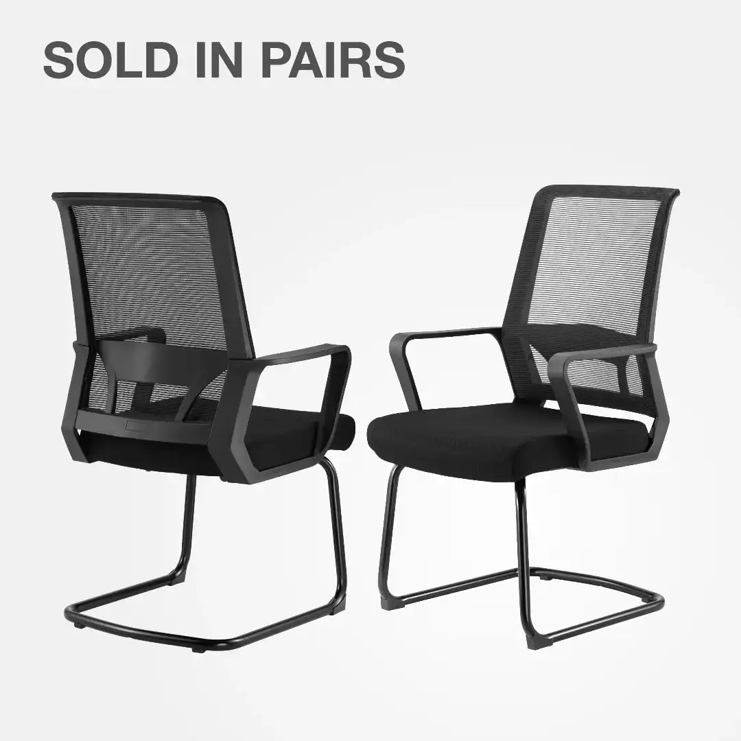 Cambridge Visitor Office Chair, Black (pair) - Price Crash Furniture