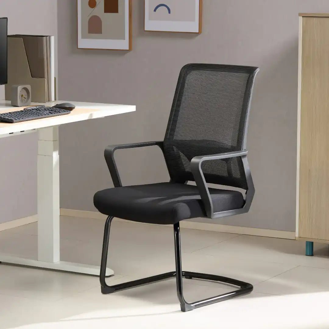 Cambridge Visitor Office Chair, Black (pair) - Price Crash Furniture