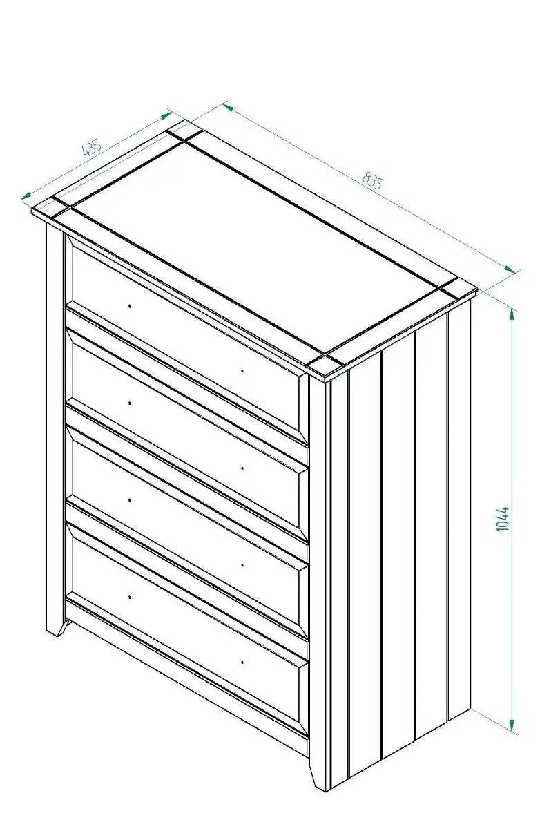 Capri 4 Drawer Chest of Drawers in White & Pine - Price Crash Furniture