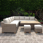 Capri Outdoor Large Corner Set With Riser Table + 2 Stools - Price Crash Furniture