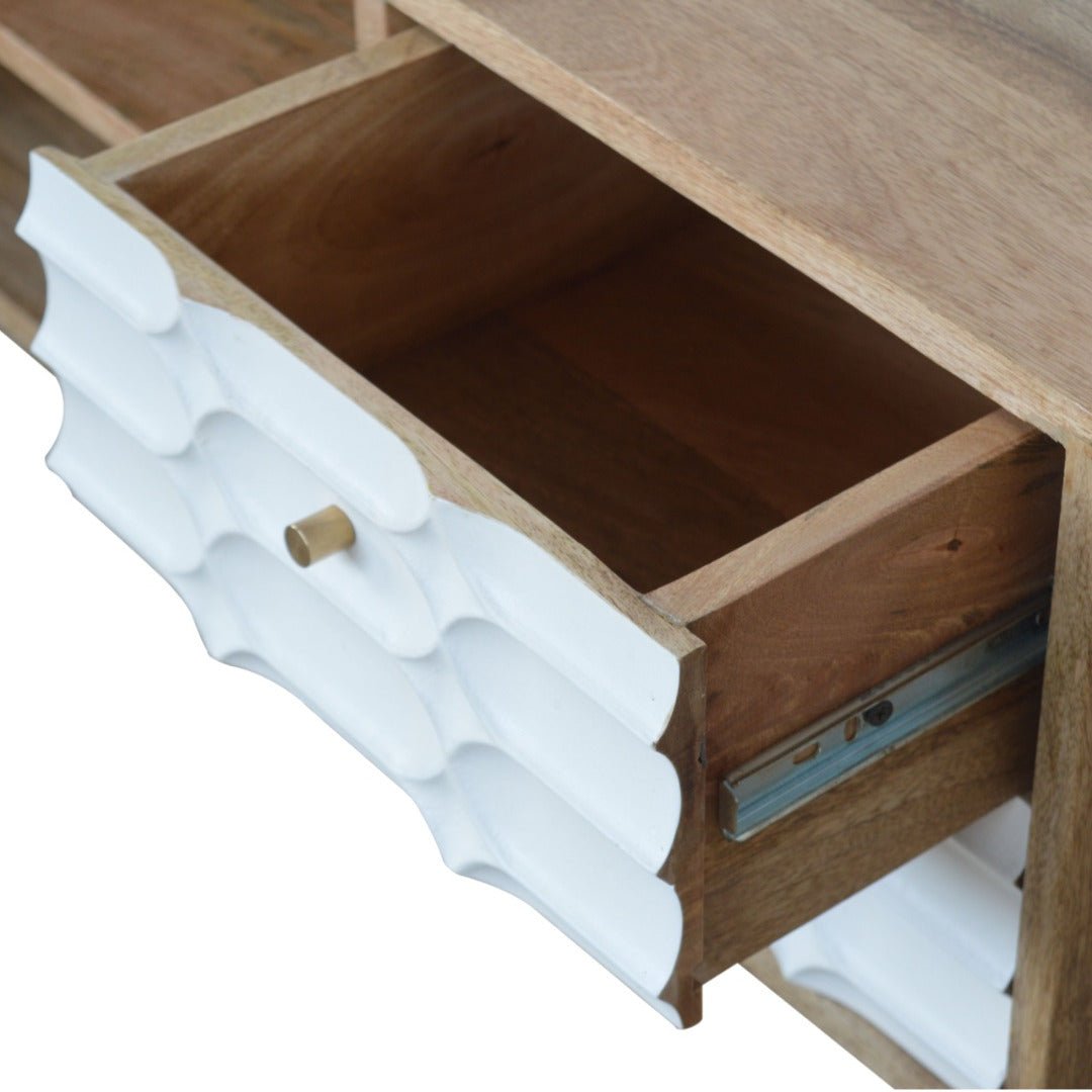 Capsule White Carved Media Unit - Price Crash Furniture