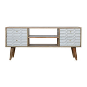 Capsule White Carved Media Unit - Price Crash Furniture