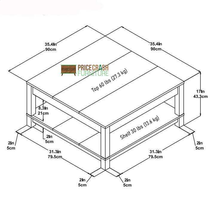 Carver Coffee Table in Grey and Weathered Oak by Dorel - Price Crash Furniture