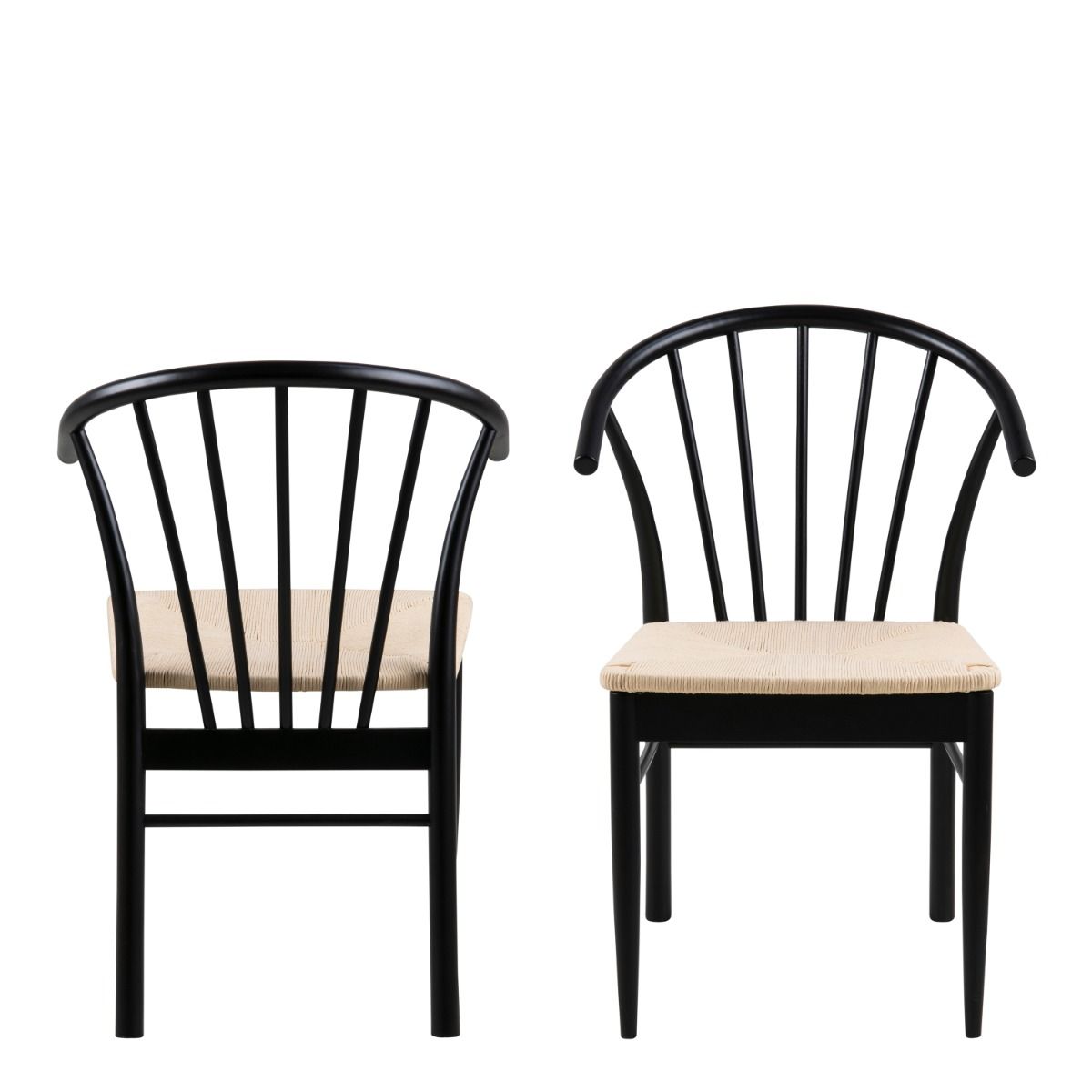 Cassandra Black Dining Chair With Armrest - Set Of 2 - Price Crash Furniture