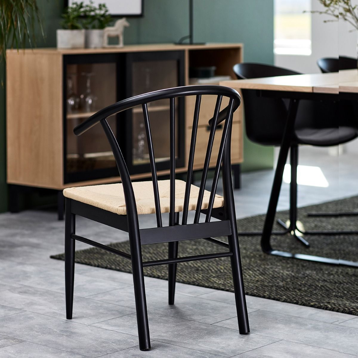 Cassandra Black Dining Chair With Armrest - Set Of 2 - Price Crash Furniture