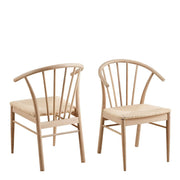 Cassandra Dining Chair With Armrest In White Oak Set Of 2 - Price Crash Furniture
