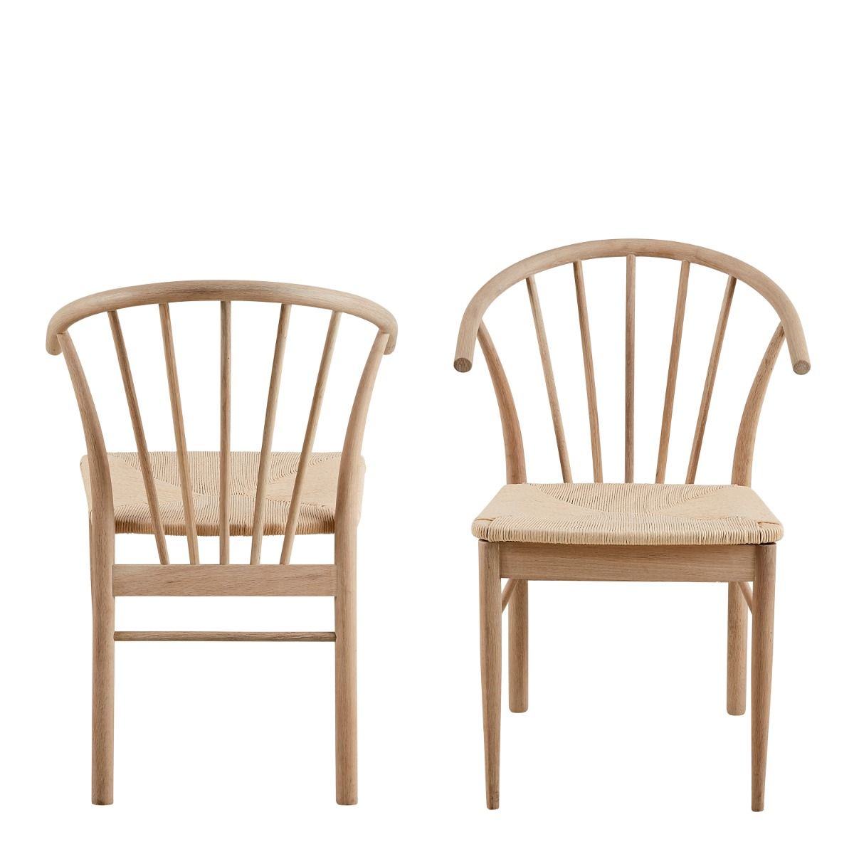 Cassandra Dining Chair With Armrest In White Oak Set Of 2 - Price Crash Furniture