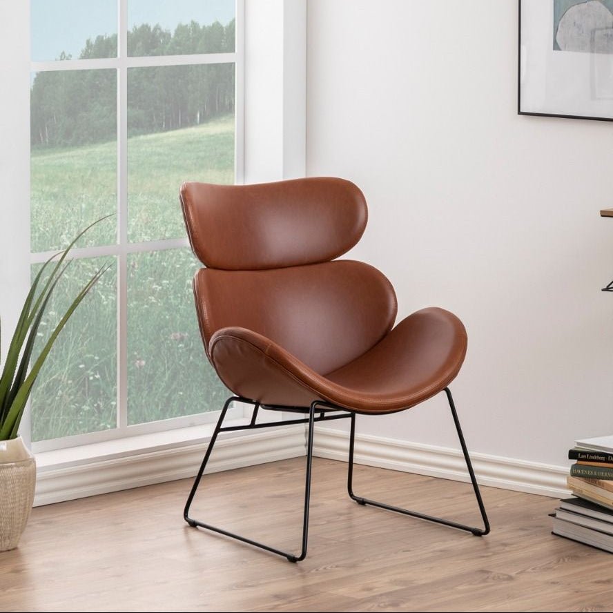 Cazar Lounge Accent Chair In Brown - Price Crash Furniture