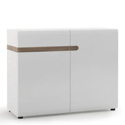 Chelsea Living 1 Drawer 2 Door Sideboard In White With A Truffle Oak Trim - Price Crash Furniture