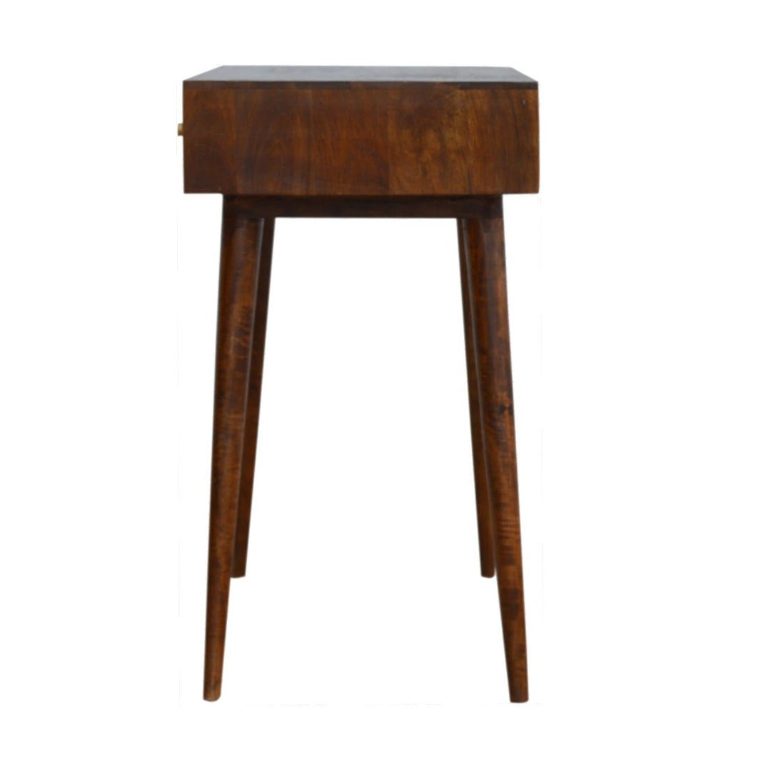 Chestnut Cube Carved Console Table - Price Crash Furniture
