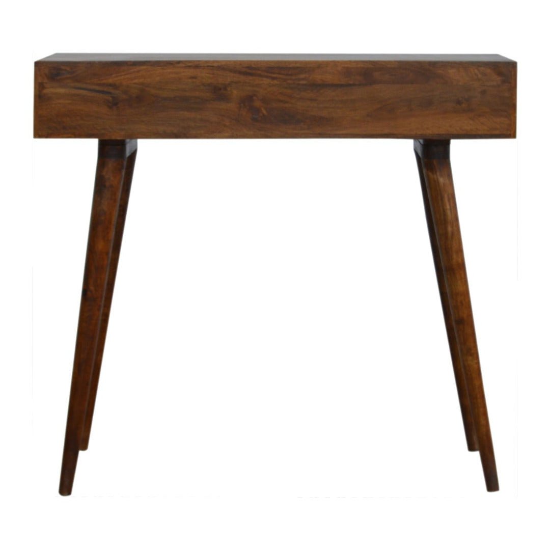 Chestnut Cube Carved Console Table - Price Crash Furniture