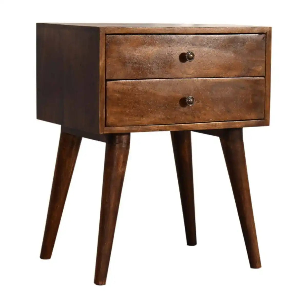 Chestnut Modern Solid Wood Bedside Table Unit - Price Crash Furniture