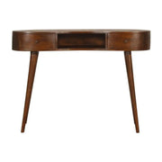 Chestnut Wave Writing Desk with 2 Drawers - Price Crash Furniture