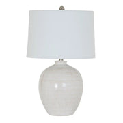 Chevronne Ceramic Table Lamp With Linen Shade - Price Crash Furniture