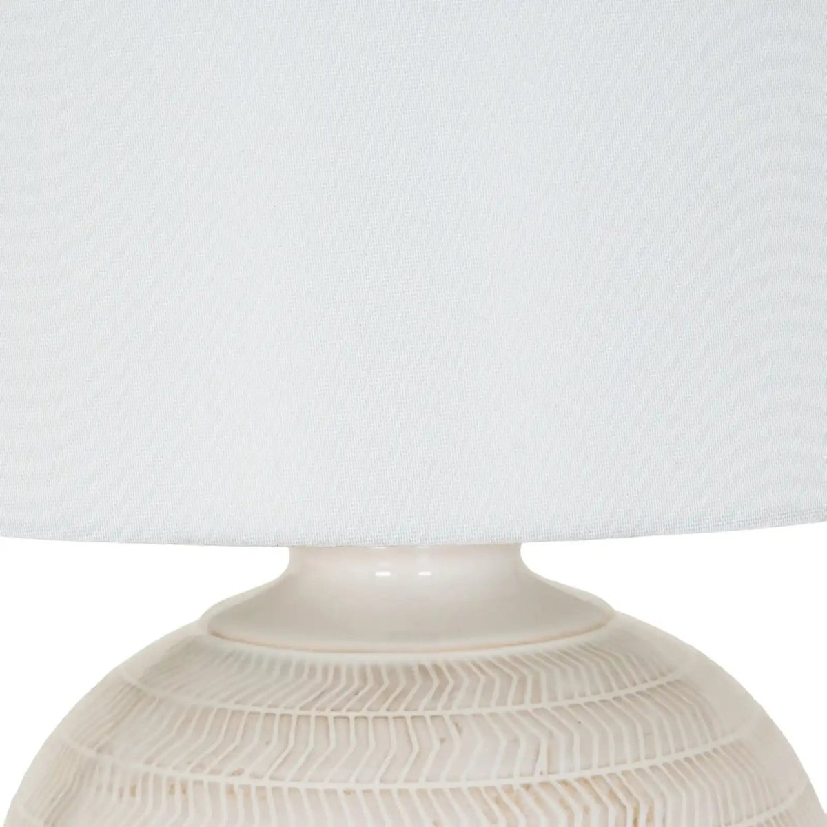 Chevronne Ceramic Table Lamp With Linen Shade - Price Crash Furniture
