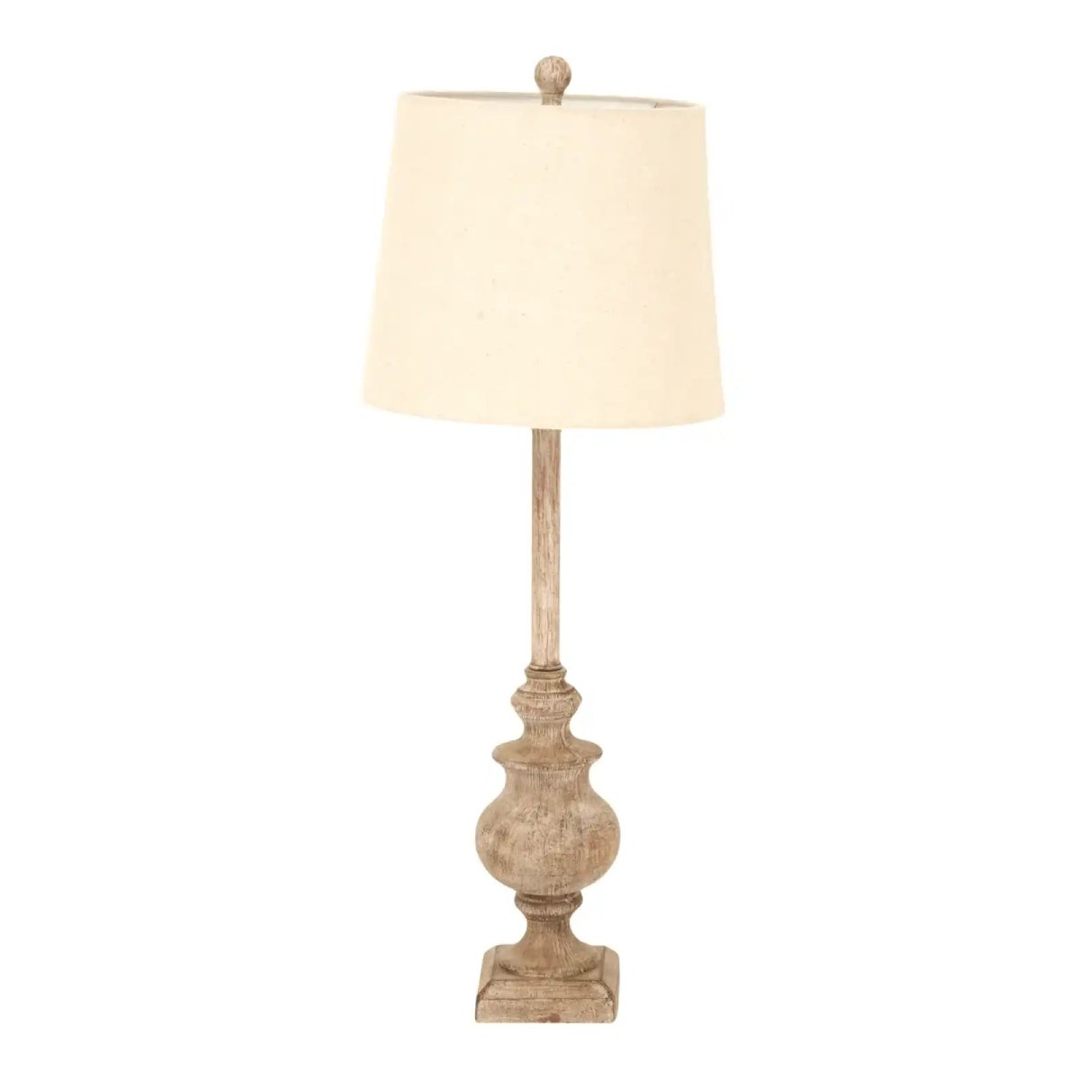 Chiaro Candlestick Table Lamp With Linen Shade - Price Crash Furniture
