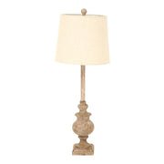 Chiaro Candlestick Table Lamp With Linen Shade - Price Crash Furniture