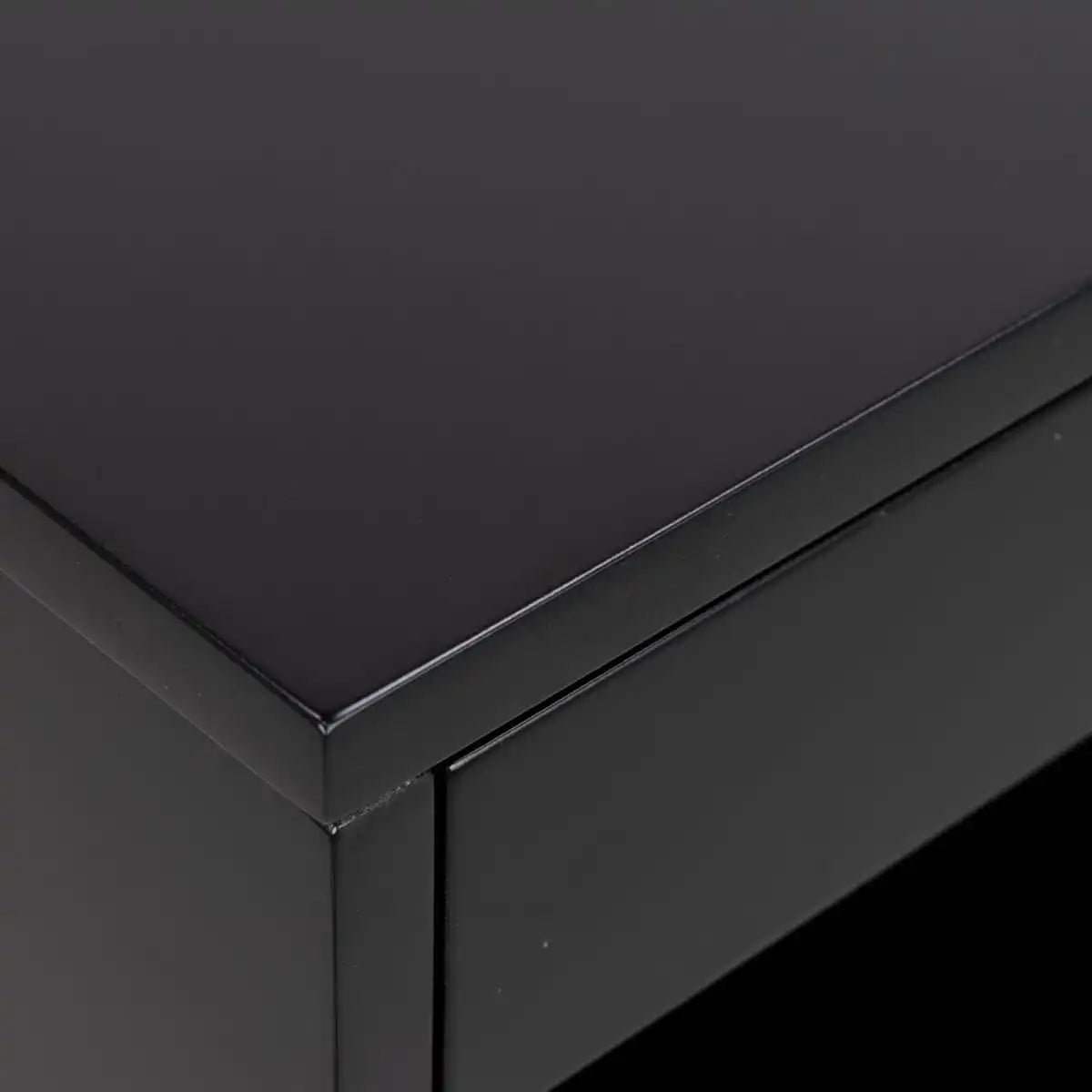 Cholet Square Bedside Table With 1 Drawer In Black - Price Crash Furniture