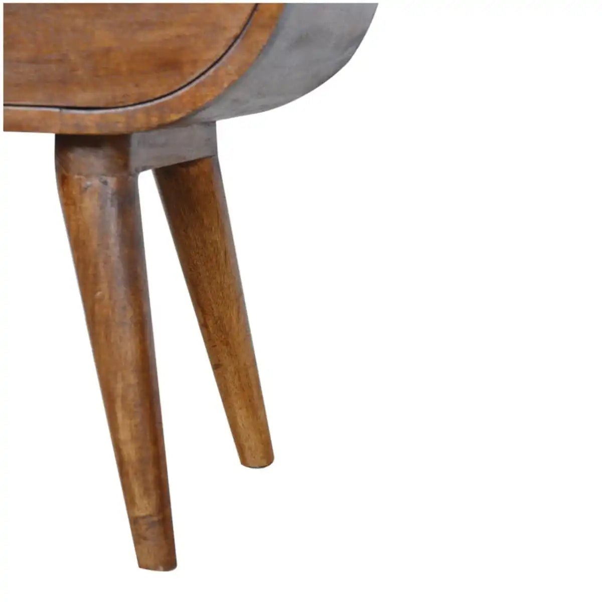 Circular 1 Drawer Bedside Table in Chestnut - Effect Solid Mango Wood - Price Crash Furniture