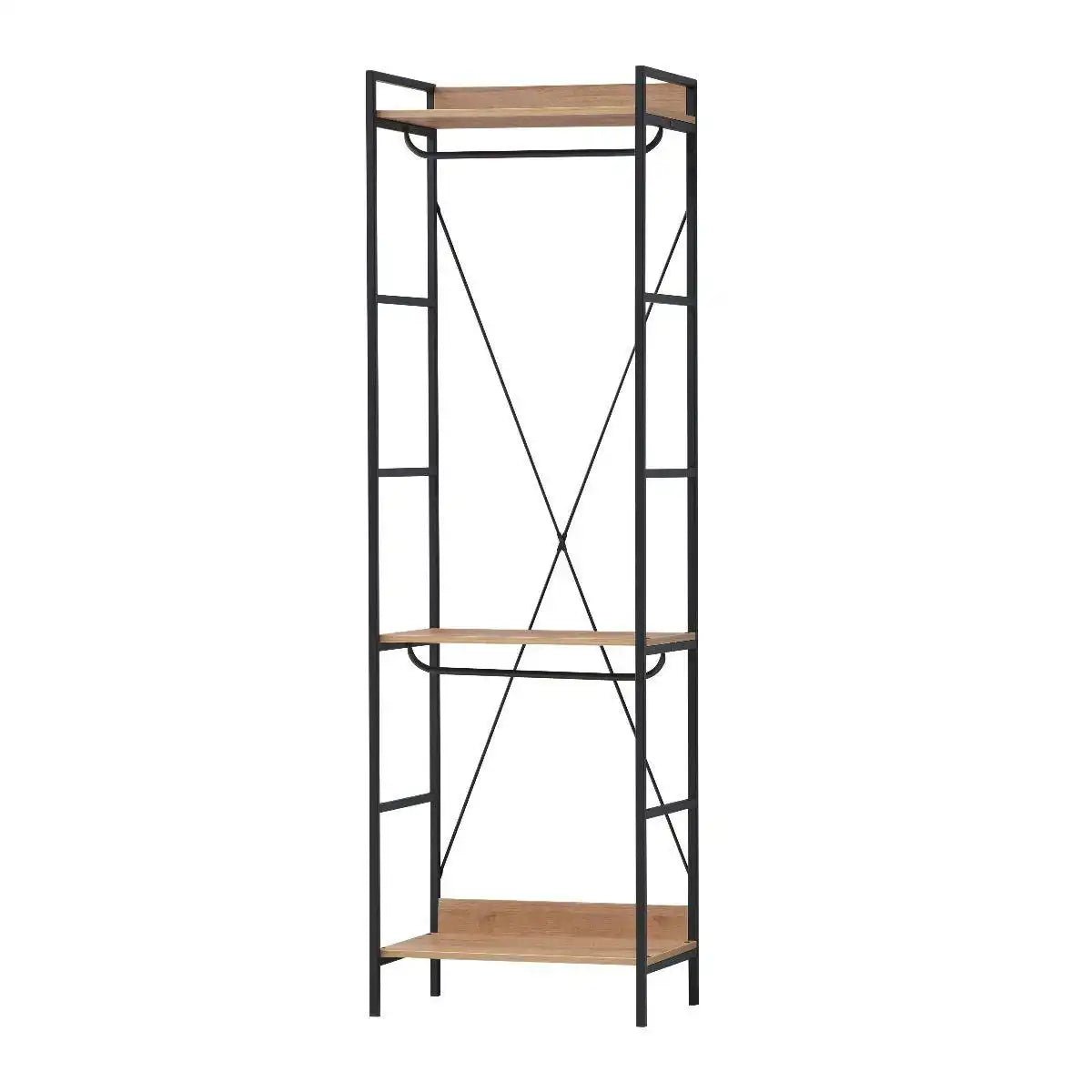 Claire Bedroom Open Wardrobe 3 Shelves in Riviera Oak - Price Crash Furniture