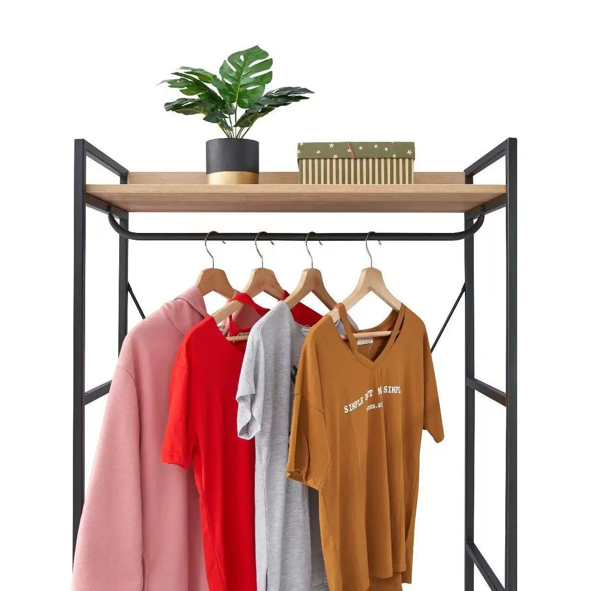 Claire Bedroom Open Wardrobe 4 Shelves in Light Oak - Price Crash Furniture
