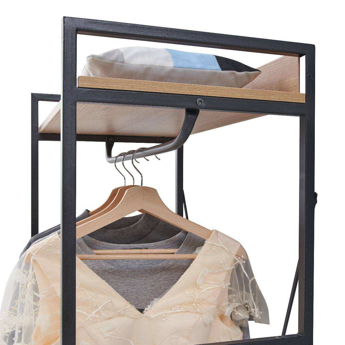 Claire Bedroom Open Wardrobe Riviera Oak 2 Drawer - Price Crash Furniture