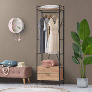 Claire Bedroom Open Wardrobe Riviera Oak 2 Drawer - Price Crash Furniture