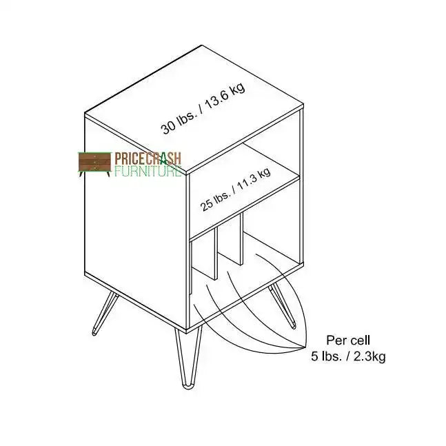 Concord Turntable Stand Bookcase in White And Blue by Dorel - Price Crash Furniture