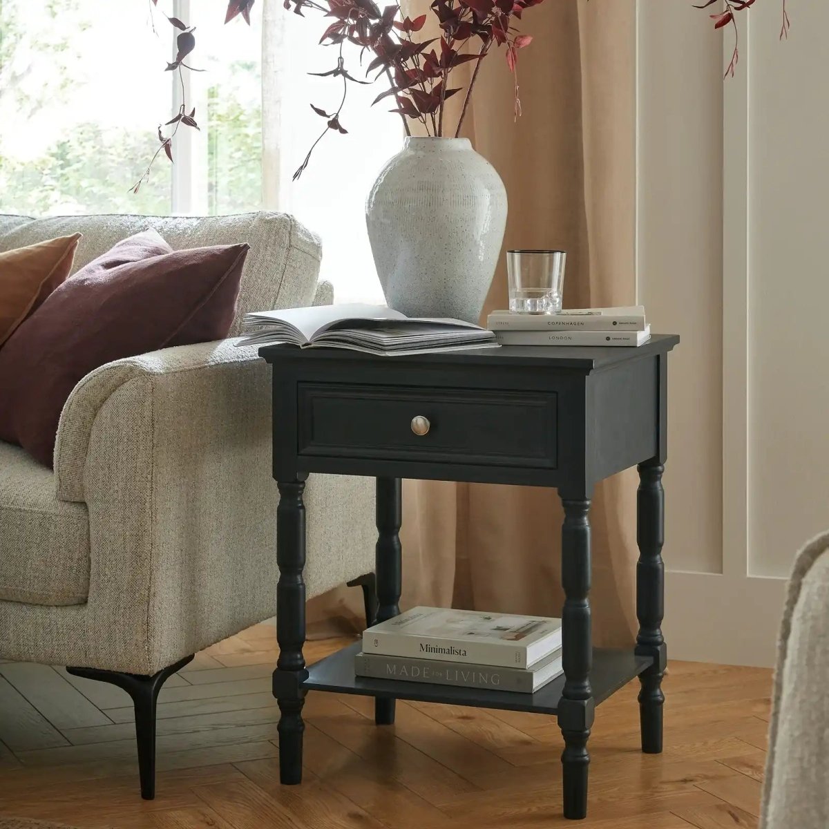 Contour Collection 1 Drawer Side Table - Price Crash Furniture