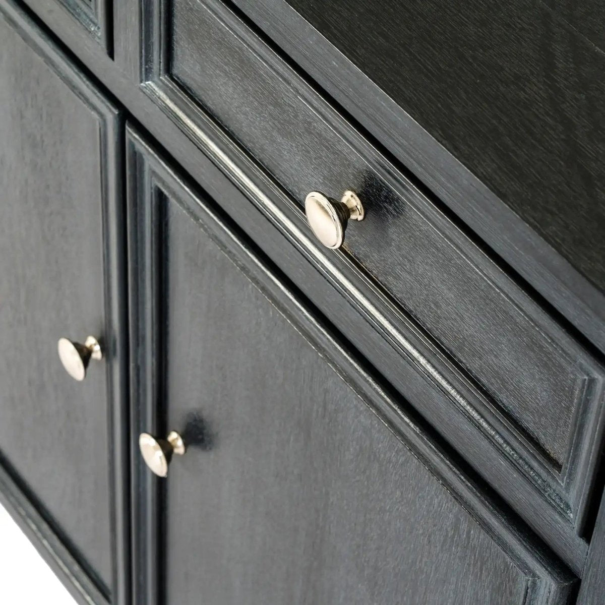 Contour Collection 2 Drawer 2 Door Sideboard Unit in Black - Price Crash Furniture