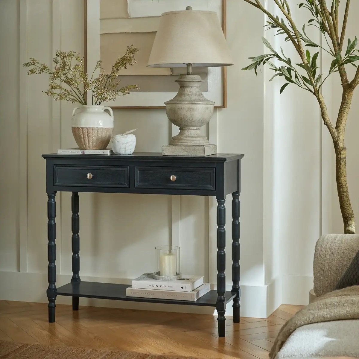 Contour Collection 2 Drawer Hallway Console Table - Price Crash Furniture