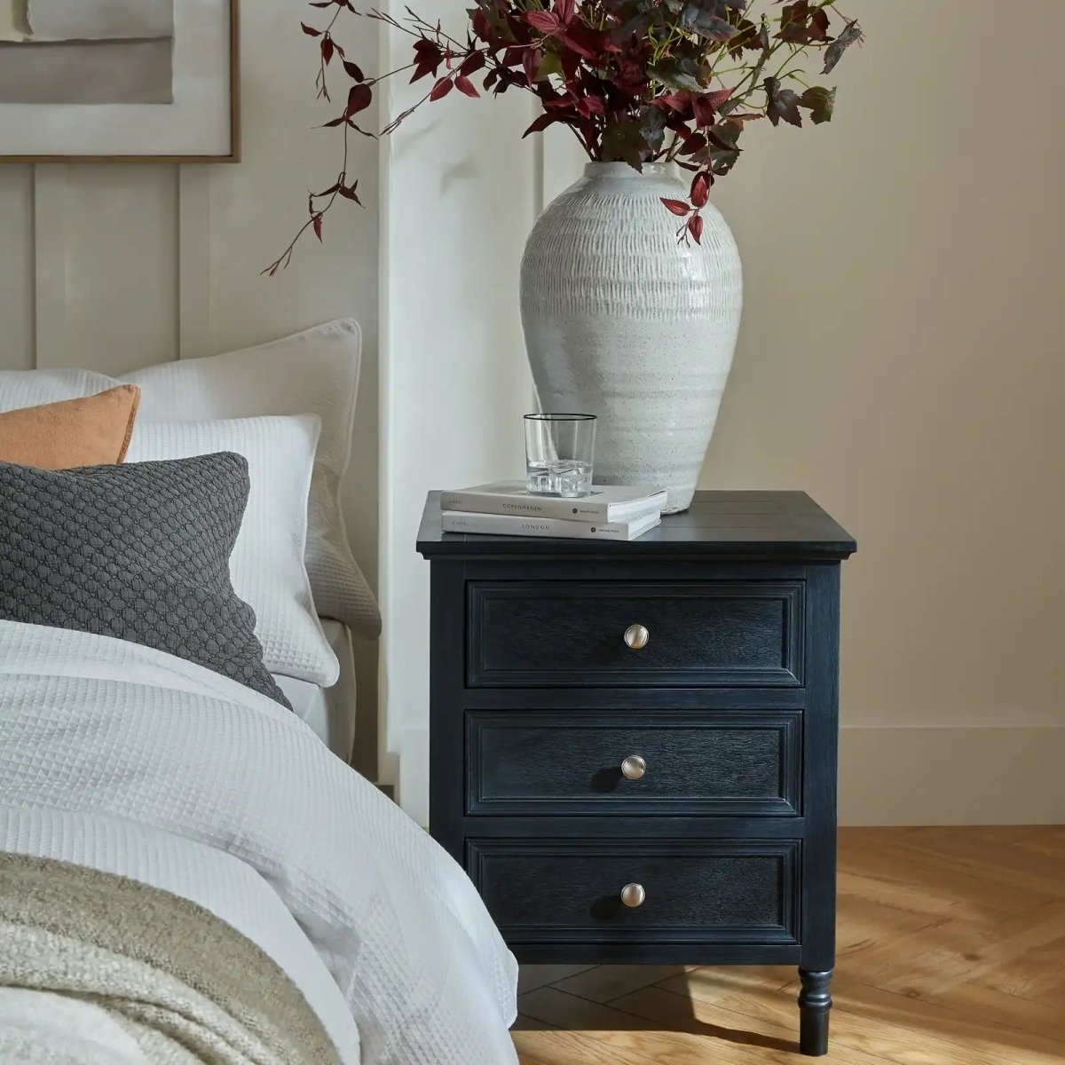 Contour Collection 3 Drawer Bedside Table - Price Crash Furniture