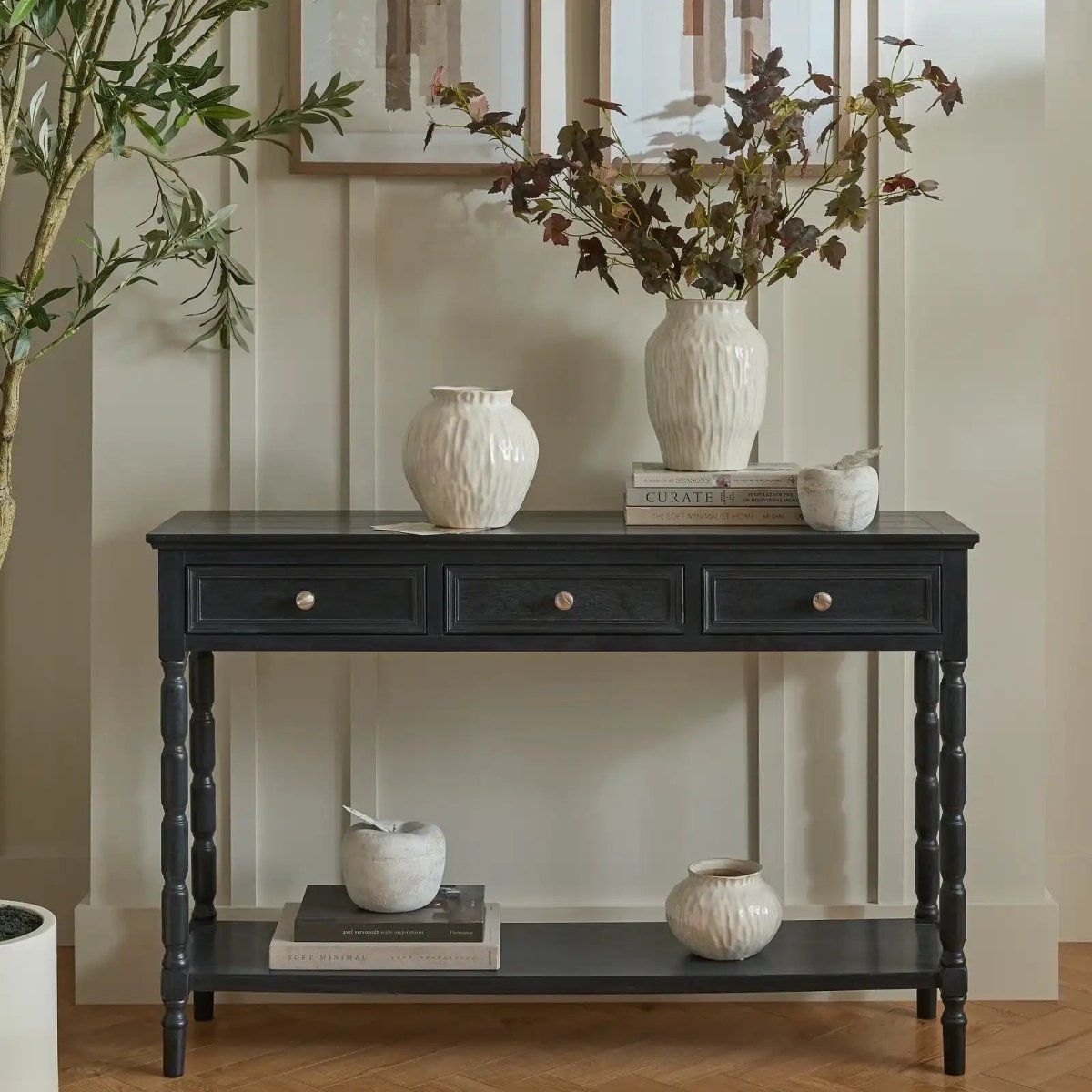 Contour Collection 3 Drawer Hallway Console Table - Price Crash Furniture