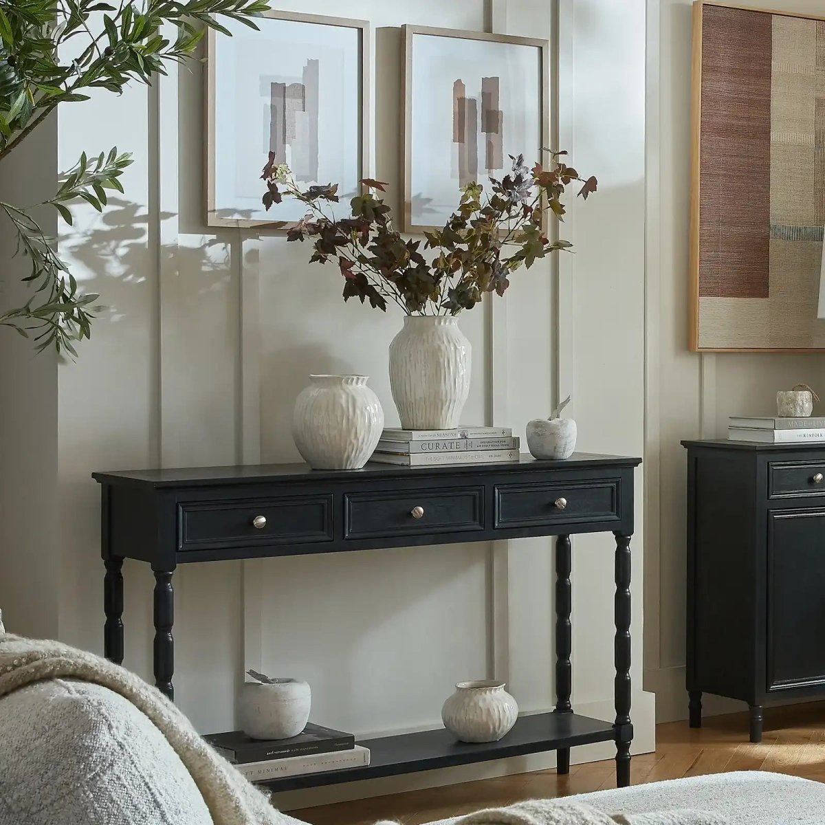 Contour Collection 3 Drawer Hallway Console Table - Price Crash Furniture